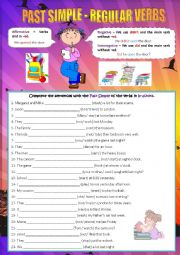 English Worksheet: PAST SIMPLE - REGULAR VERBS