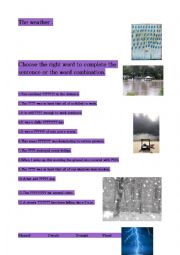 English Worksheet: The weather conditions.
