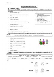 English Worksheet: english test 7th grade 