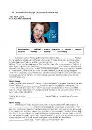 English Worksheet: The iron lady