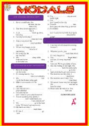 English Worksheet: modals can, cant must mustnt have to and not have to re updated 