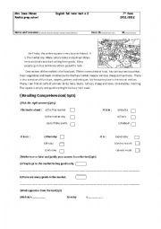 English Worksheet: full term exam 7th year number 2