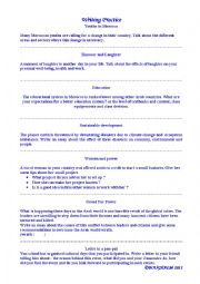 English Worksheet: Bac Writing Topics