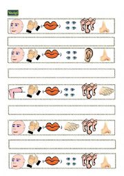 English Worksheet: VISUAL DICTATION - PARTS OF THE BODY