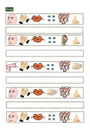 English worksheet: VISUAL DICTATION - PARTS OF THE BODY