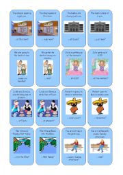 English Worksheet: Go fish: present continuous and present simple 04