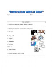 English worksheet: Interview with the stars