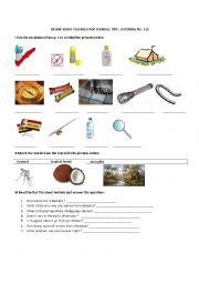 English Worksheet: Decide what you need for a jungle trip