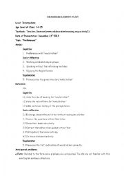 English Worksheet: Grammar lesson plan  ( WOULD RATHER)