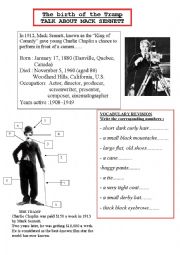 English Worksheet: The birth of the Tramp