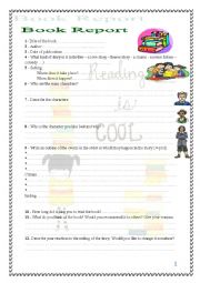 English Worksheet: Book Report