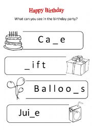 English Worksheet: my birthday