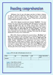 English Worksheet: Reading Comprehension 