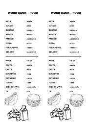 English Worksheet: Word Bank - Food