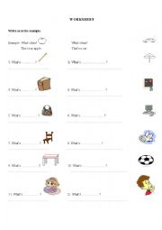 English Worksheet: This - That