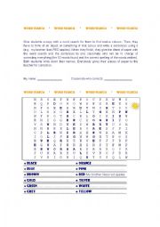 English worksheet: Colours wordsearch