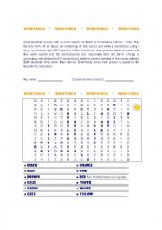 English Worksheet: Colours wordsearch