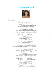 English Worksheet: Listen, Beyonc