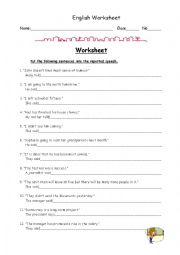 English Worksheet: Reported Speech