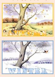 English Worksheet: seasons flash-card