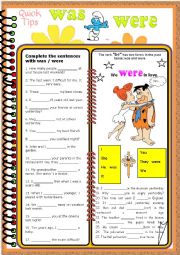 A Series of grammar worksheets  - was / were