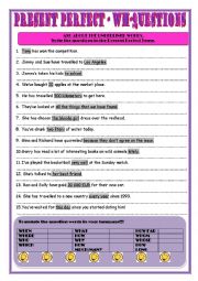 English Worksheet: present perfect questions