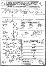 English Worksheet: Months and Seasons