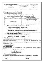 English Worksheet: mid-term test N2 ( first formers)