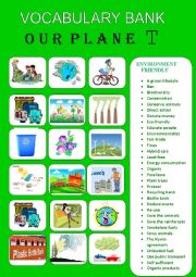 English Worksheet: OUR PLANET- VOCABULARY BANK 2