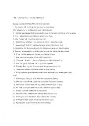 English Worksheet: the future and future perfect.