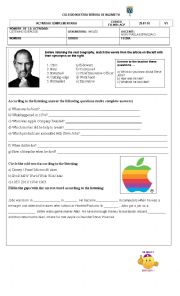English Worksheet: listening exercise (Steve Jobs)