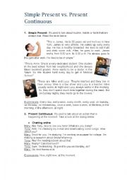 English Worksheet: Simple Present and Present Continuous