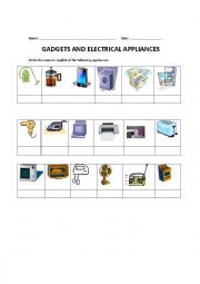 English Worksheet: Gadgets