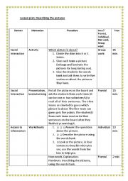 Describing pictures lesson plan