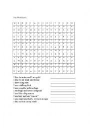 English Worksheet: Pet Wordsearch