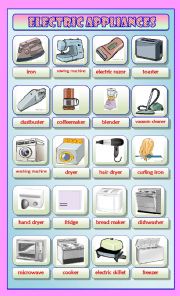 English Worksheet: Electric Appliances