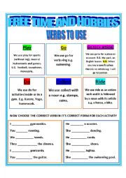 Freetime and Hobbies: Verbs and adverbs