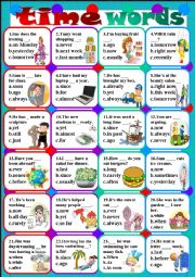 English Worksheet: time words