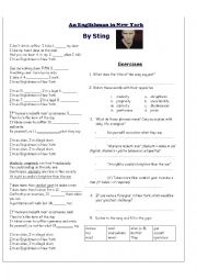 English Worksheet: Sting 