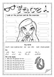 English Worksheet: Face