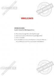 English Worksheet: Wikileaks Documentary