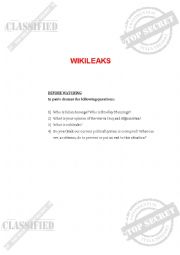 English worksheet: Wikileaks Documentary