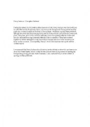English Worksheet: Percy Jackson Discipline Referral
