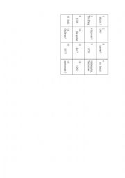 English Worksheet: Simple Past Tic Tac Toe