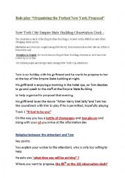 English Worksheet: The Perfect New York Proposal