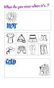 English Worksheet: HOT/COLD