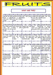 English Worksheet: Fruits