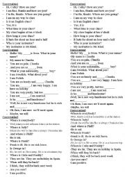 English Worksheet: conversations