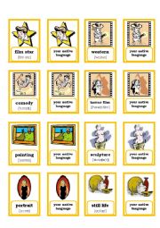 English Worksheet: MEMORY GAME - ART FILM THEATRE - PART 2/3