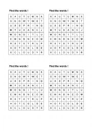 English Worksheet: wordsearch:the weather